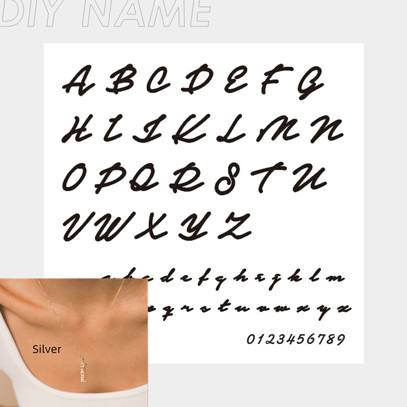 European And American Stainless Steel English Name Necklace