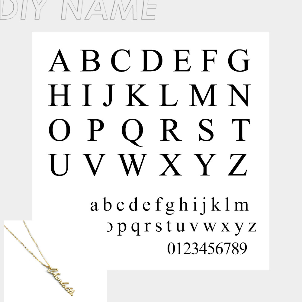 European And American Stainless Steel English Name Necklace