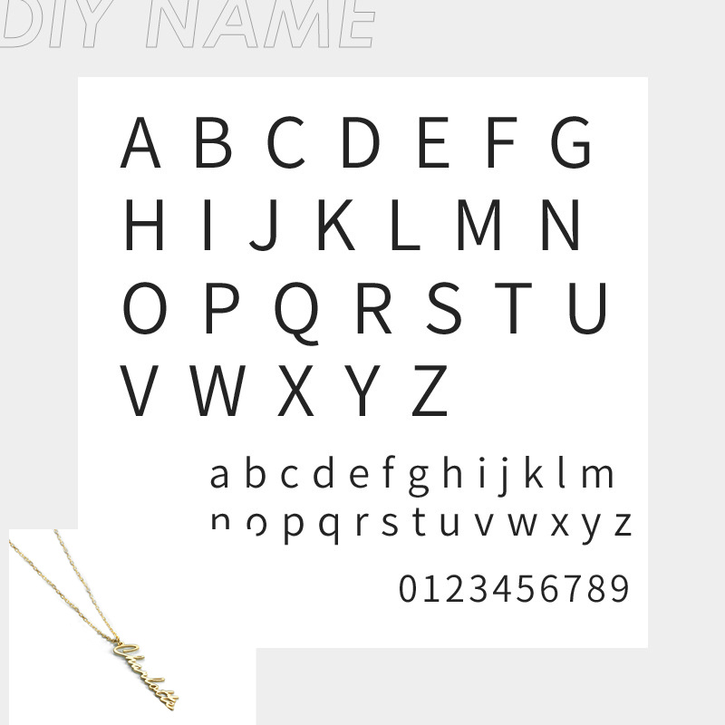 European And American Stainless Steel English Name Necklace