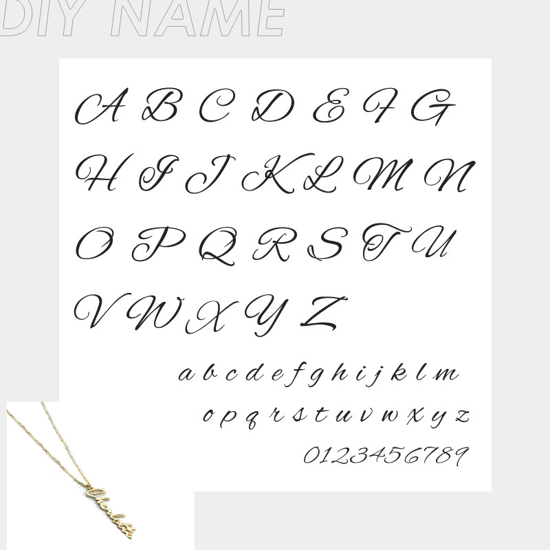 European And American Stainless Steel English Name Necklace