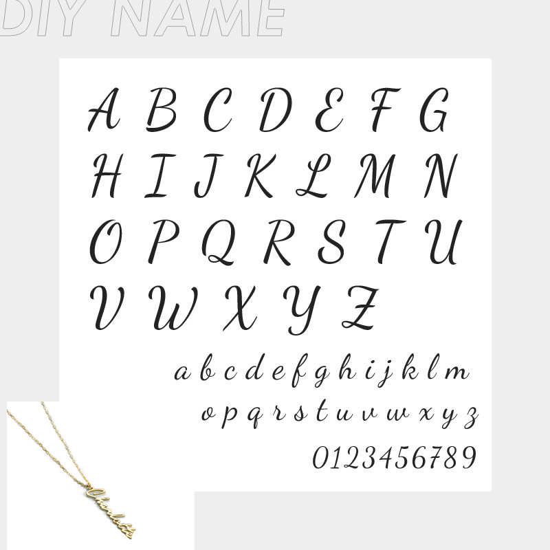 European And American Stainless Steel English Name Necklace