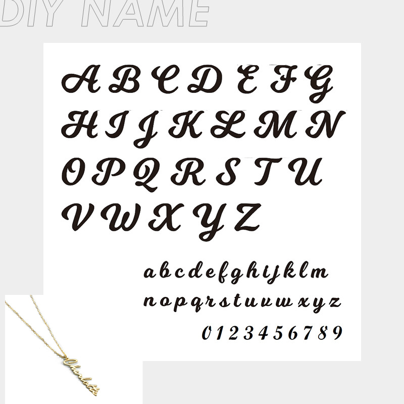 European And American Stainless Steel English Name Necklace