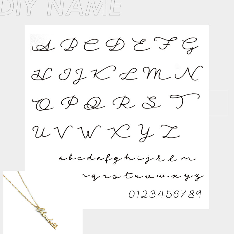 European And American Stainless Steel English Name Necklace