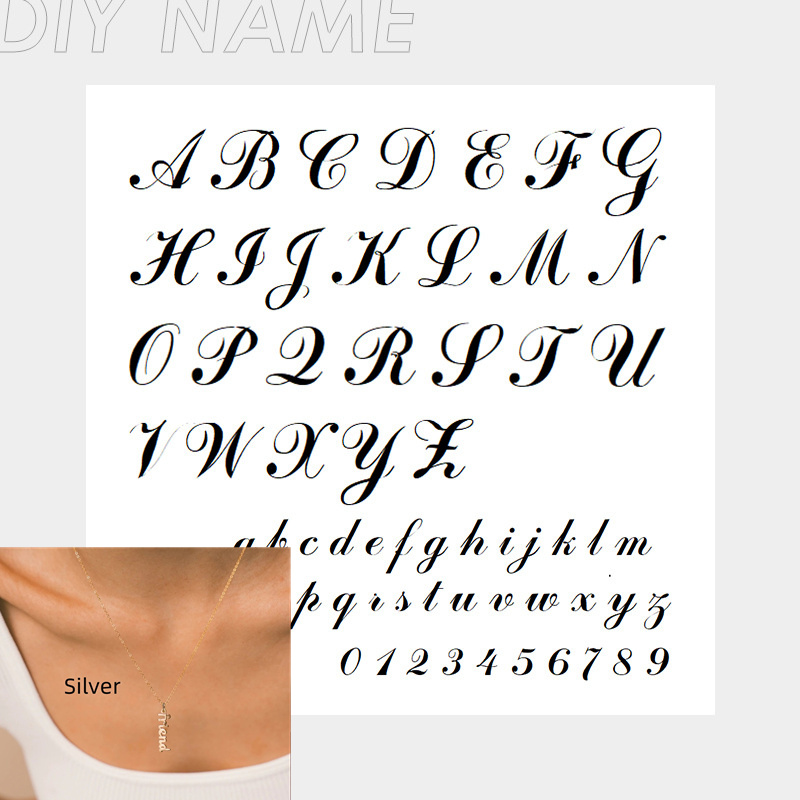 European And American Stainless Steel English Name Necklace