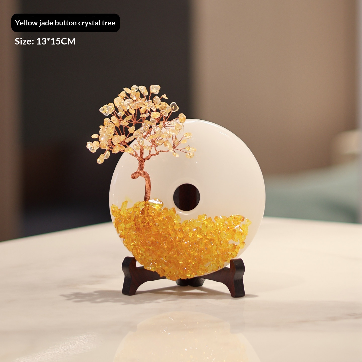 Natural Jade Peace Pendant Amethyst Money Tree Ornament