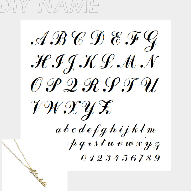 European And American Stainless Steel English Name Necklace