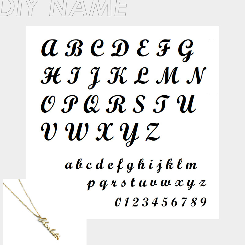 European And American Stainless Steel English Name Necklace