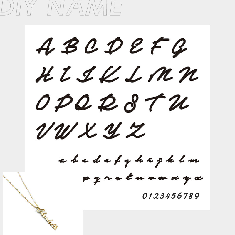 European And American Stainless Steel English Name Necklace