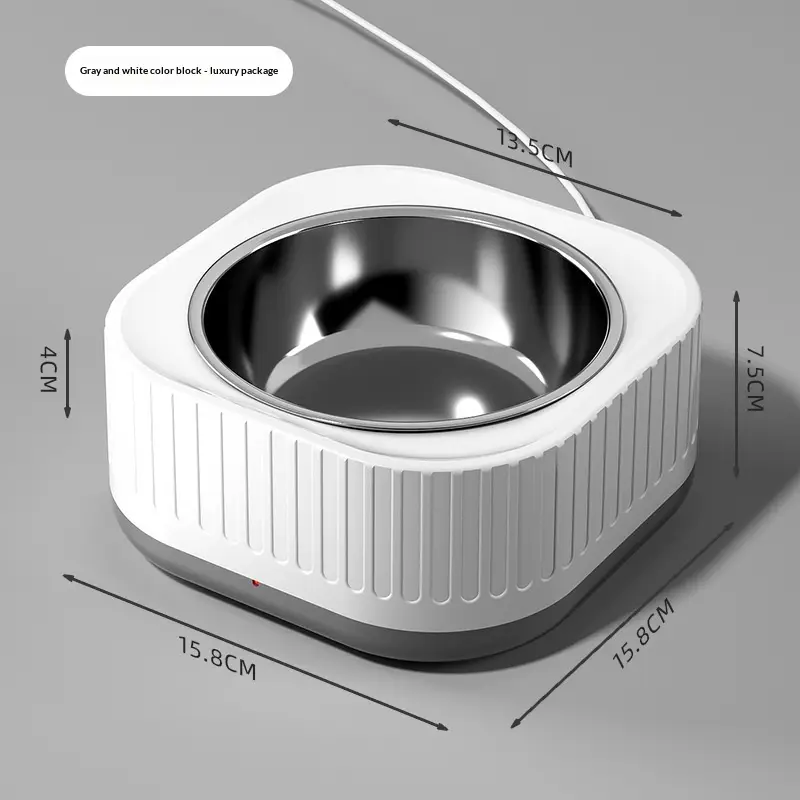 Simple Home-use Stainless Steel Water Bowl With Constant Temperature For Cats