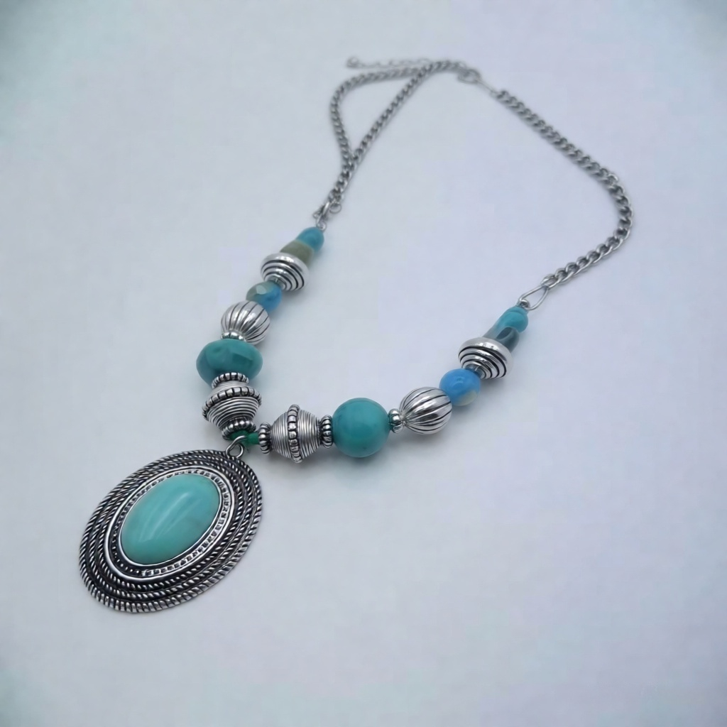 Vintage Turquoise Necklace For Women Jewelry