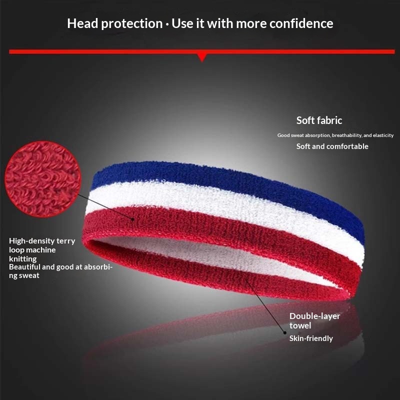 Sweat-Absorbing Headband And Wristband Set For Running And Fitness Exercises