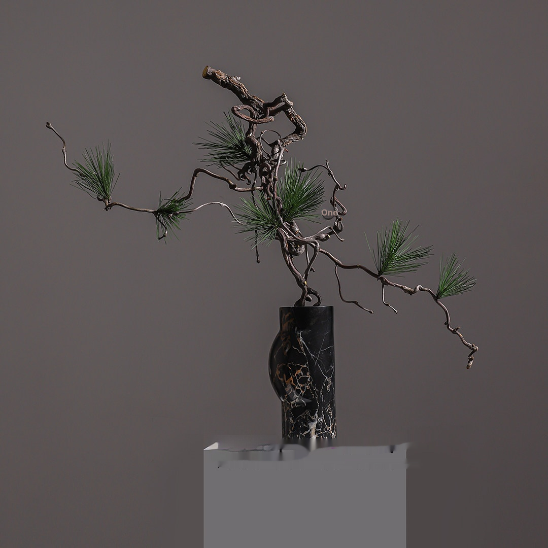 Modern New Chinese-style Handmade Pine Branch Flower Arrangement