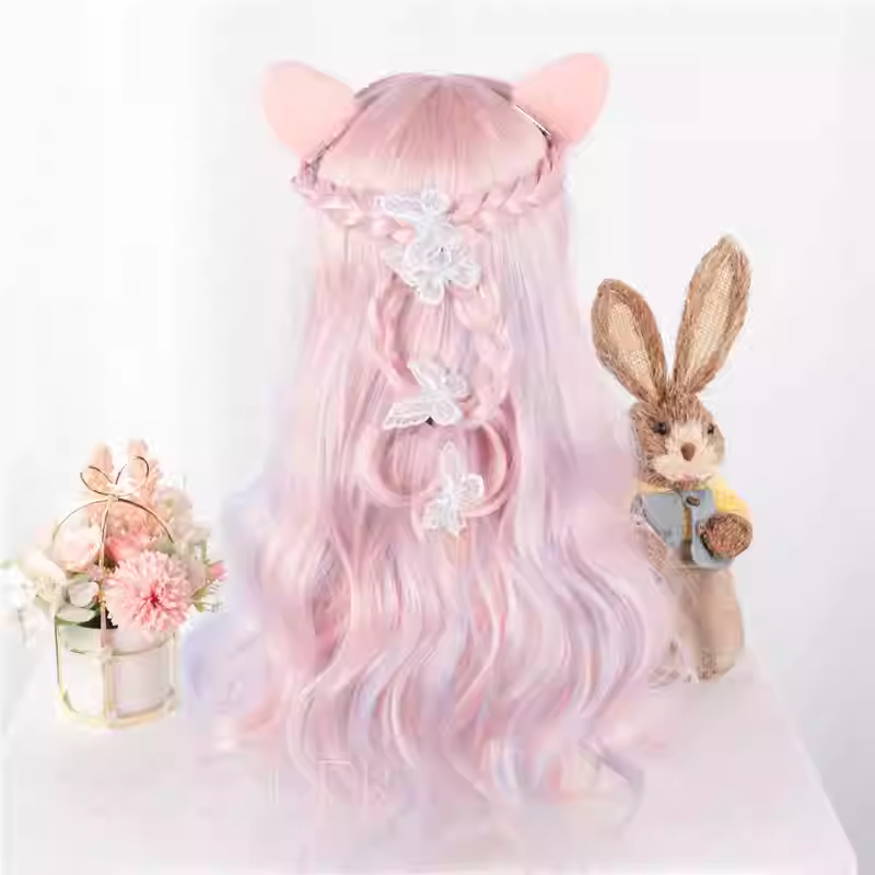 Soft Girl Long Curly Hair In Rainbow Colors Cute And Adorable Cosplay Wig For Girls