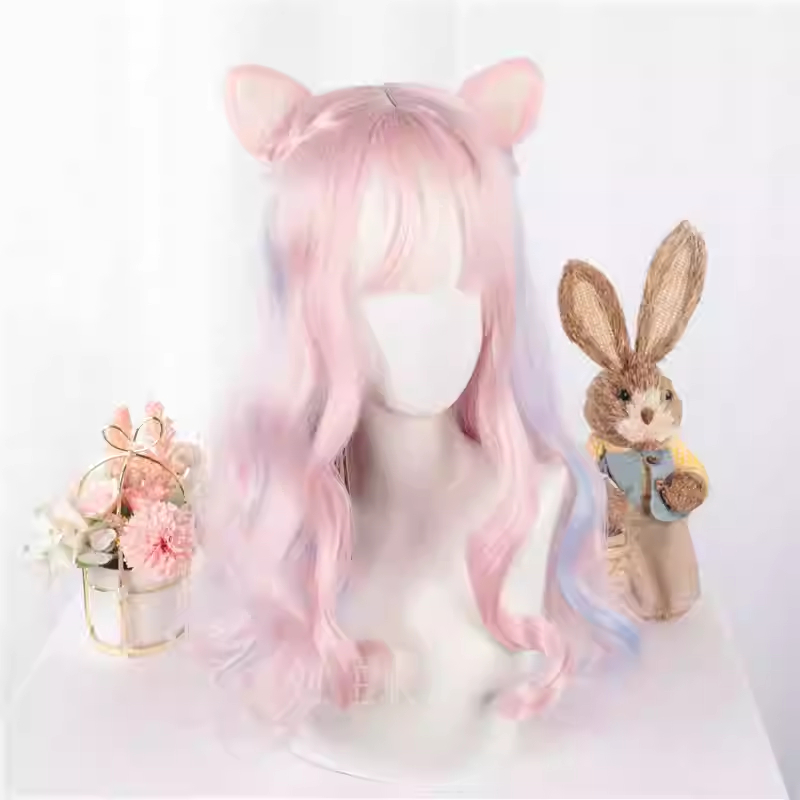 Soft Girl Long Curly Hair In Rainbow Colors Cute And Adorable Cosplay Wig For Girls