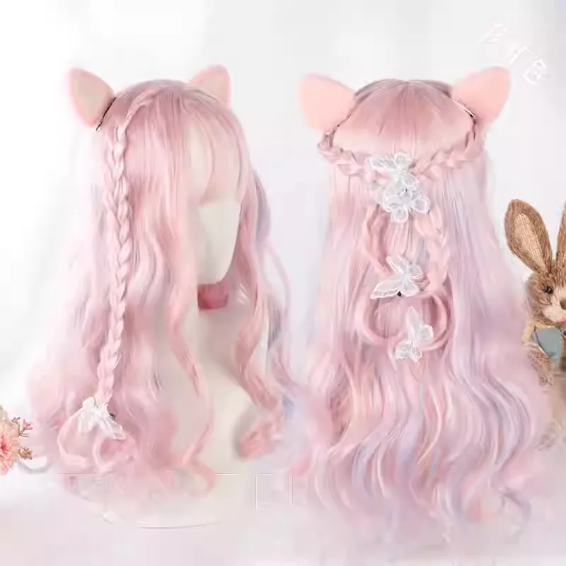 Soft Girl Long Curly Hair in Rainbow Colors Cute