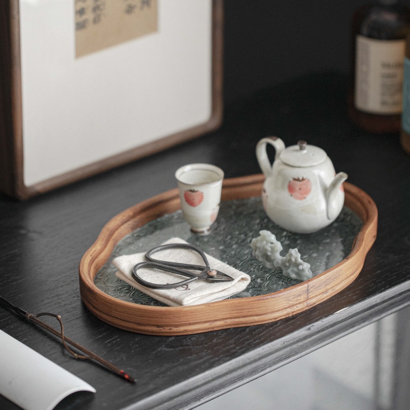 Vintage Glass Teapot Tray Storage Tray