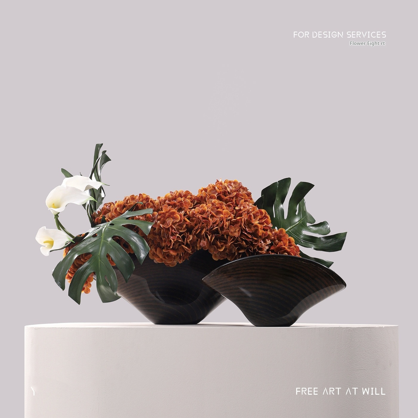 Gold-leaf Black-striped Flower Vase