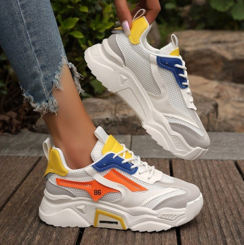 Womens Mesh Platform Casual Sneakers