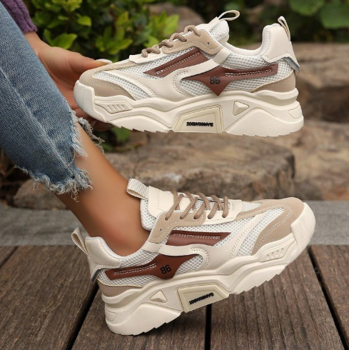 Womens Mesh Platform Casual Sneakers
