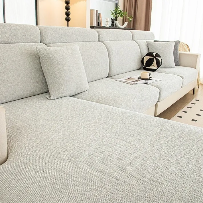 All-Season Solid Wood Sofa Full-Coverage Non-Slip Seat