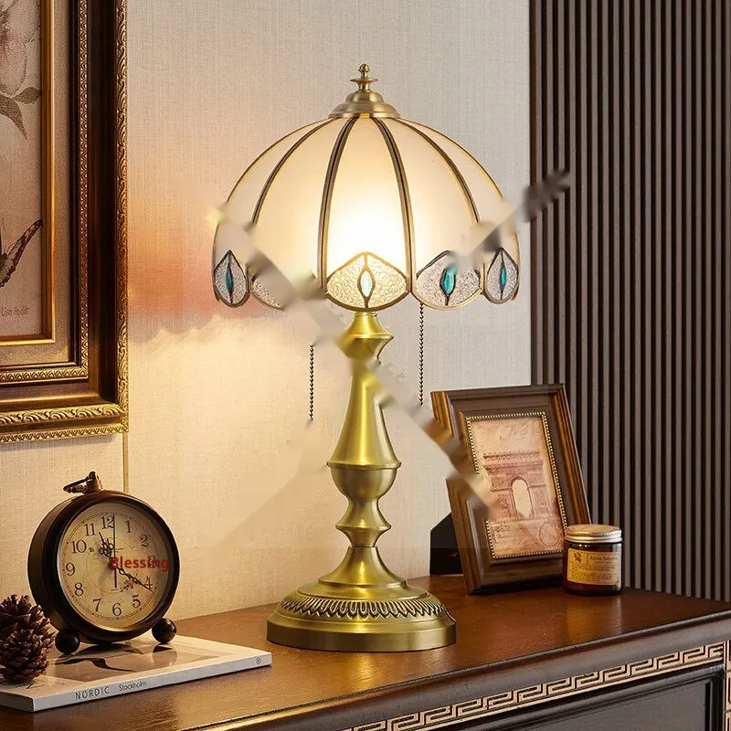 All-Copper European-Style Retro Luxury High-End Bedroom Table