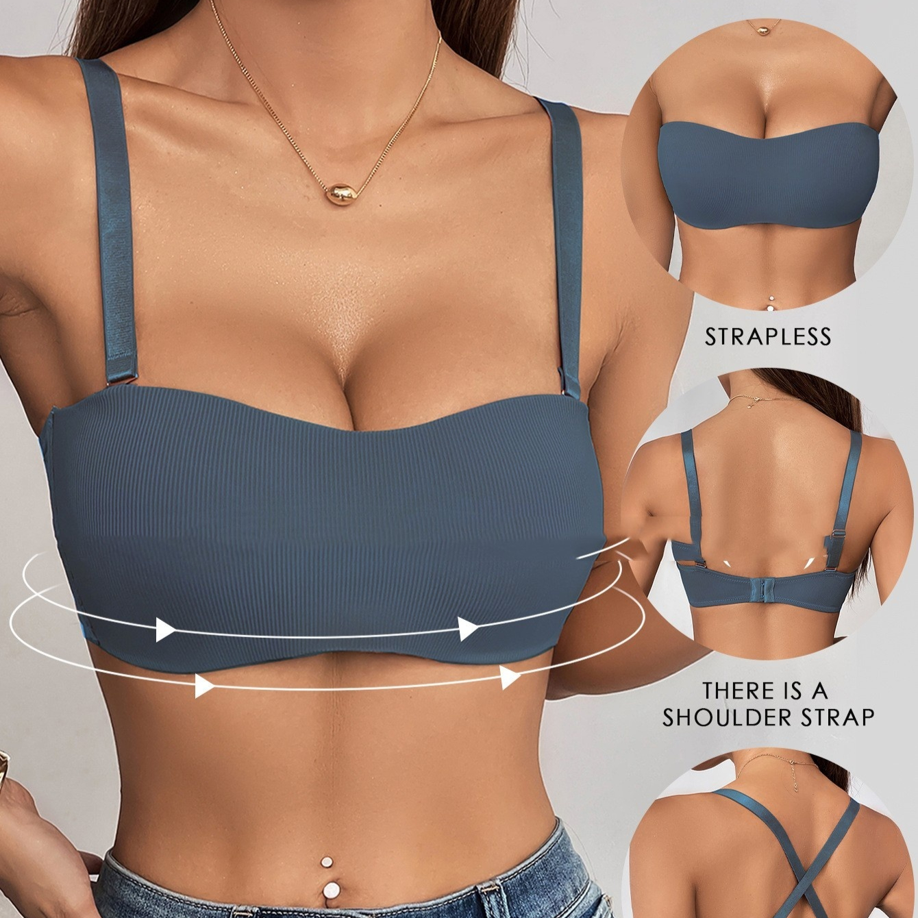 Detachable-strap Bustier For Young Girls