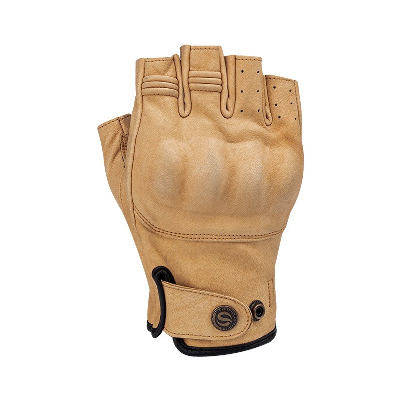 Vintage Leather Half-Finger Motorcycle Gloves