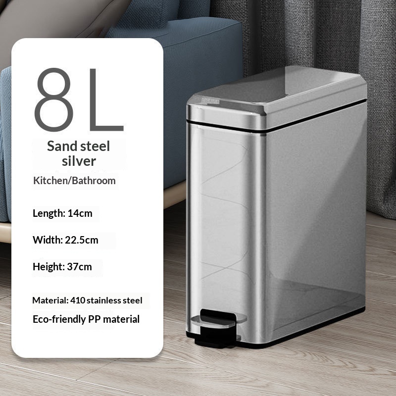 Double-layer Stainless Steel Foot-pedal Trash Can For Home Living Room Bathroom And Office