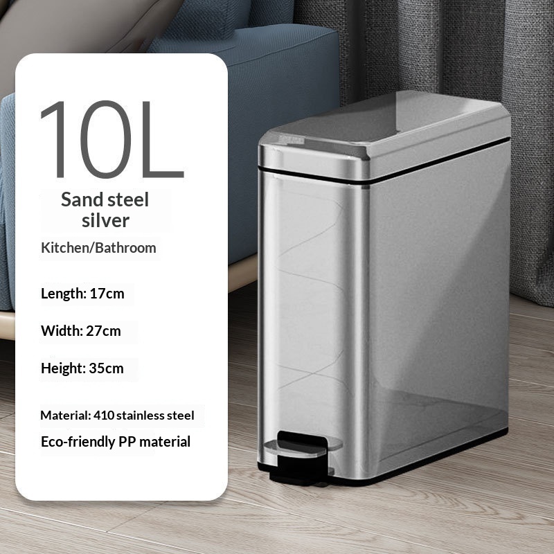 Double-layer Stainless Steel Foot-pedal Trash Can For Home Living Room Bathroom And Office