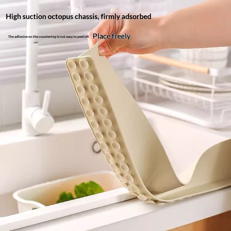 Kitchen Splash-Proof Sink Vegetable Washing Basin Silicone Suction Cup Water Barrier Strip