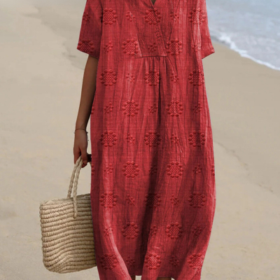 Plus Size Short-sleeve One-piece Dress For Women