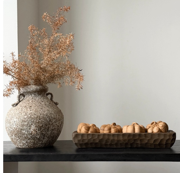 Wabi-sabi-style Rectangular Wooden Serving Tray For Decoration