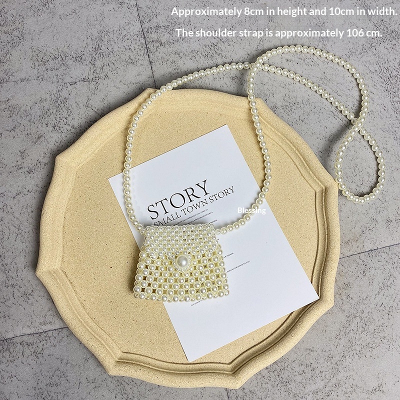 Summer Crossbody Versatile Mini Retro Handwoven Pearl Bag