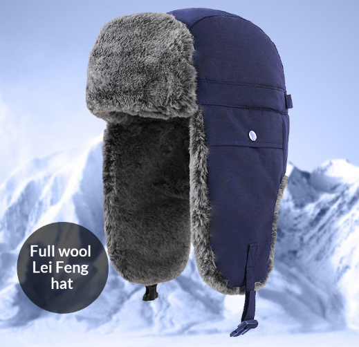 Men's Winter Windproof Ear-Protecting Outdoor Lei Feng Cap