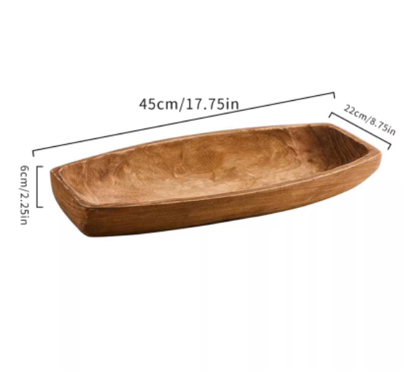 Boat-Shaped Wooden Tray, picture 3 of 4