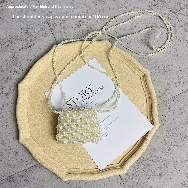 Summer Crossbody Versatile Mini Retro Handwoven Pearl Bag