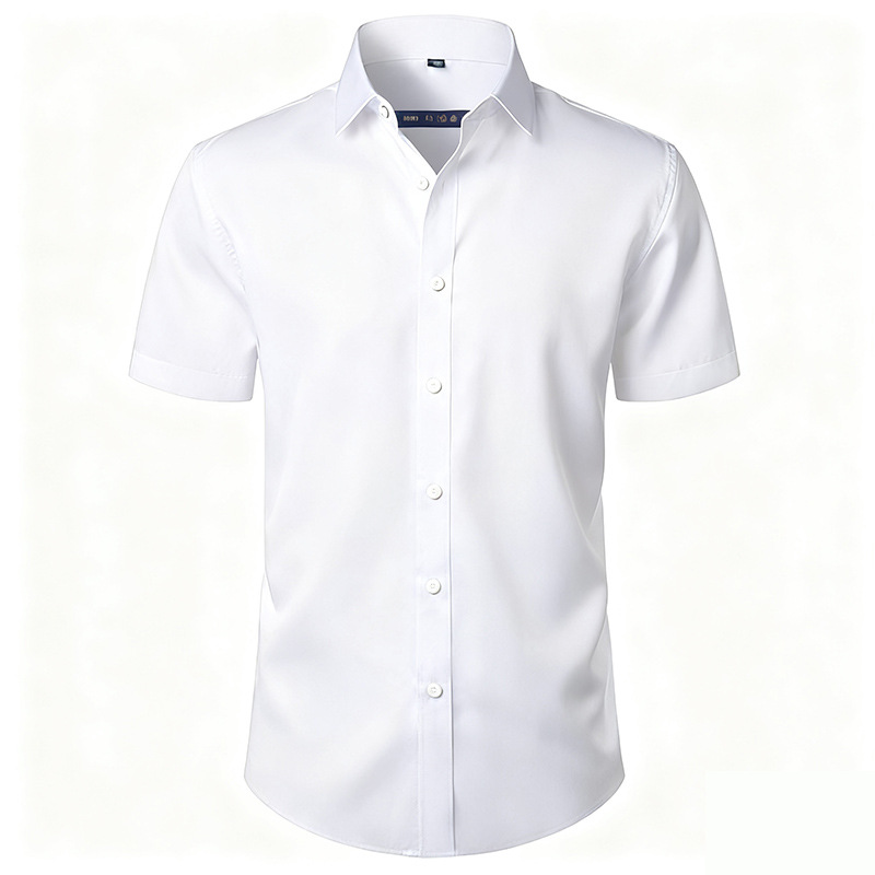 Solid-color Stretchy Cardigan Wrinkle-resistant Long-sleeve Shirt