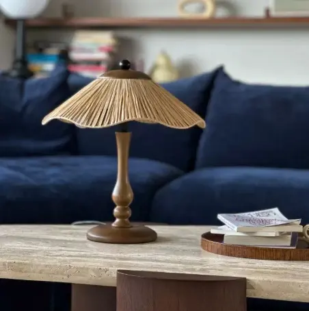 Wabi-Sabi Style Living Room Retro Straw Hat