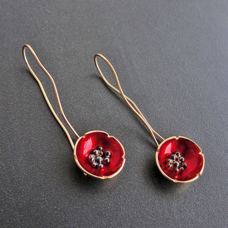 Fashionable Branch And Flower Long Earrings