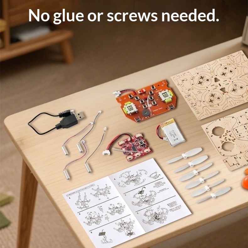 Wooden Assembled DIY Quadcopter Drone