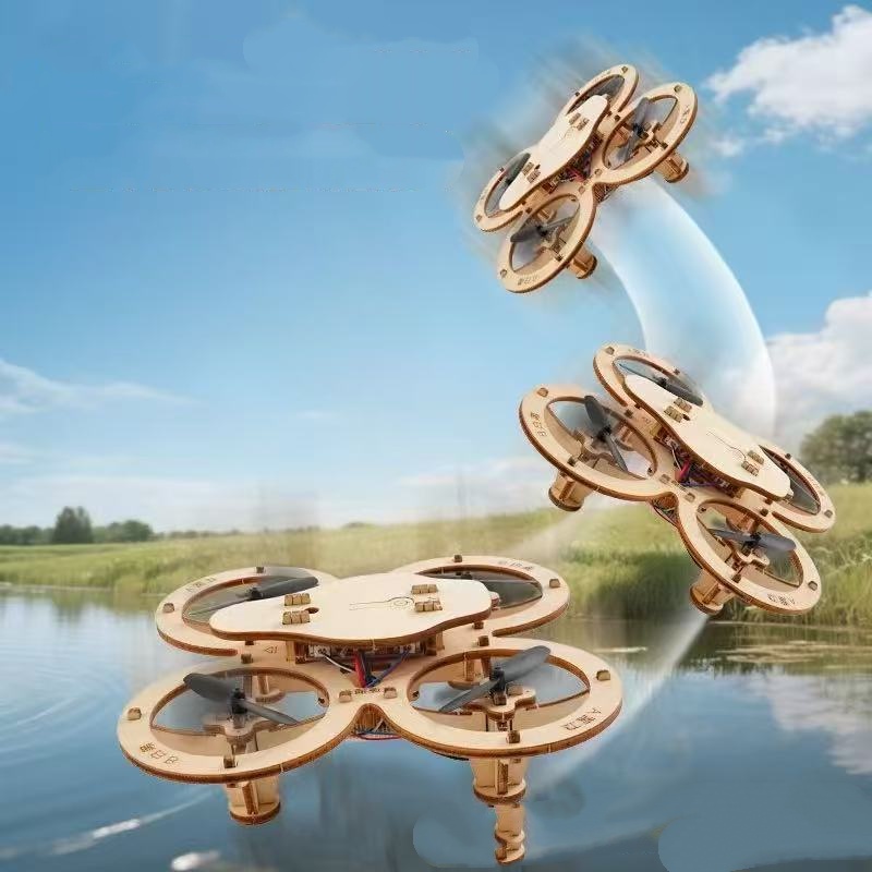 Wooden Assembled DIY Quadcopter Drone