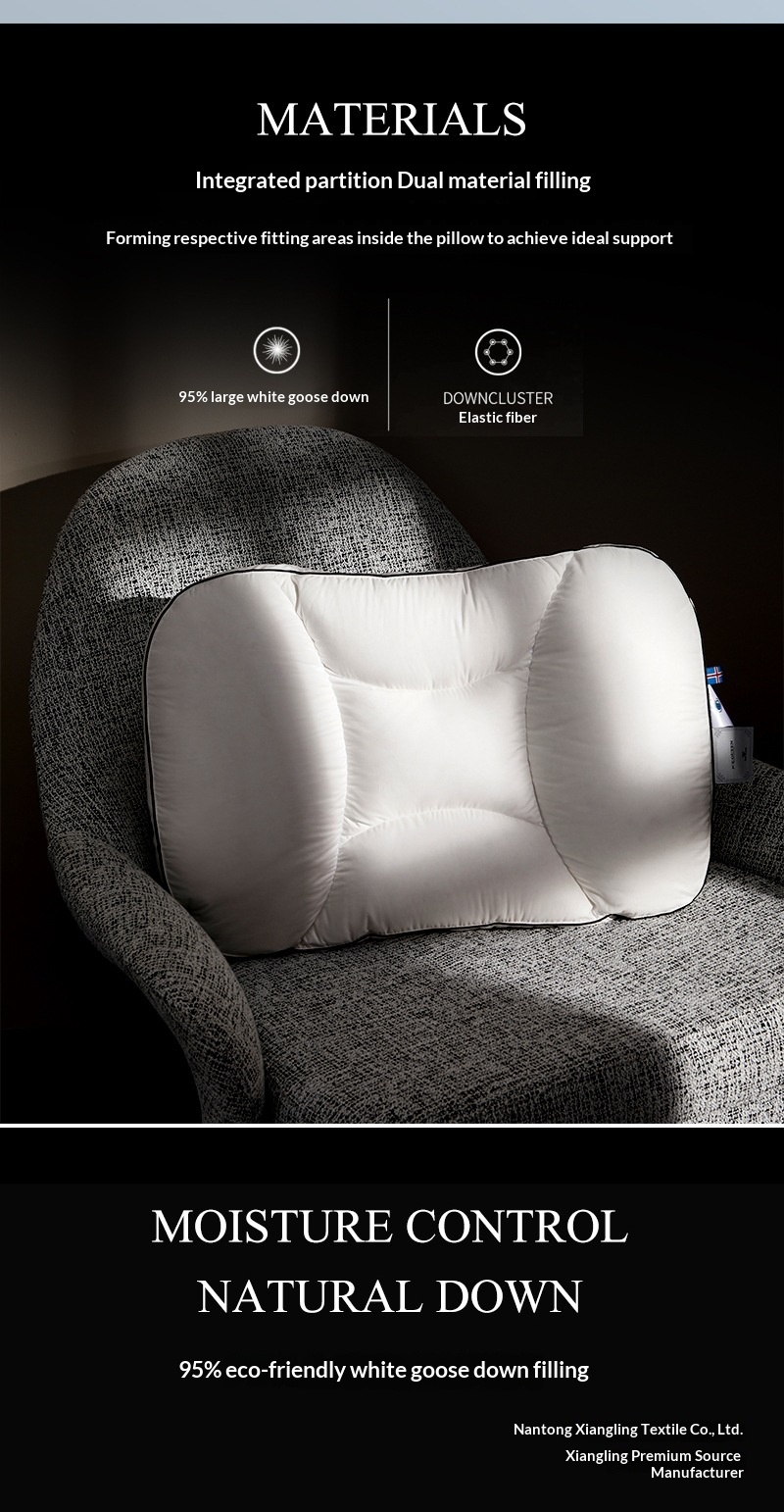Composite White Goose Down Pillow Overview