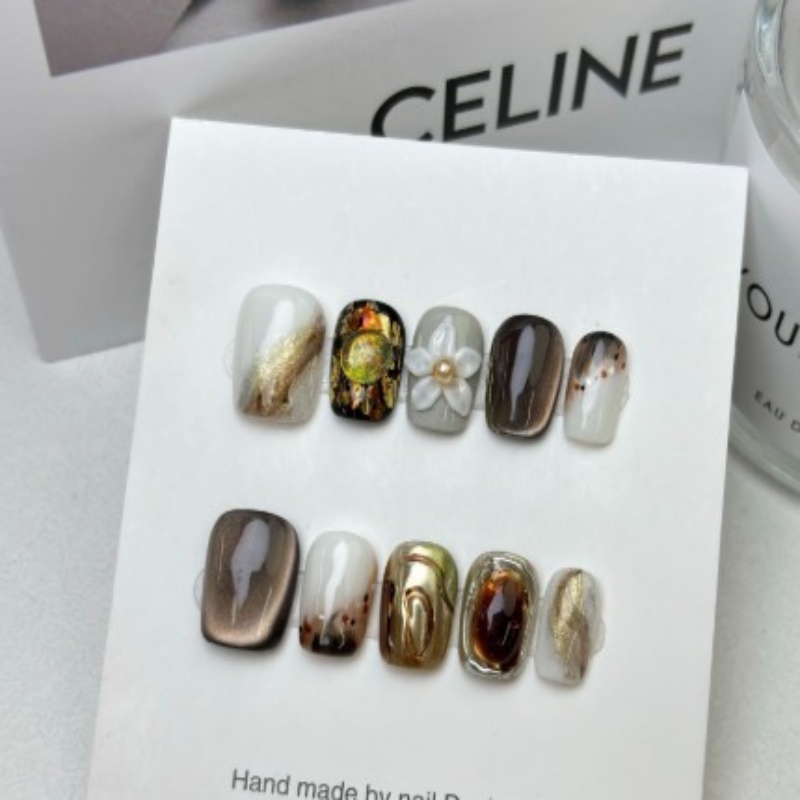 Handmade Wearable Nails 3D Carved Nail Art Tips