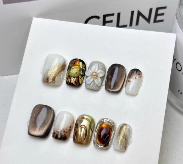 Handmade Wearable Nails 3D Carved Nail Art Tips