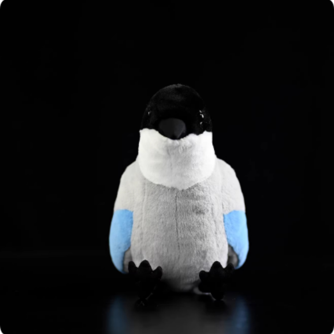 Grey Magpie Plush Toy Grey Magpie Doll Magpie Bird Figurine