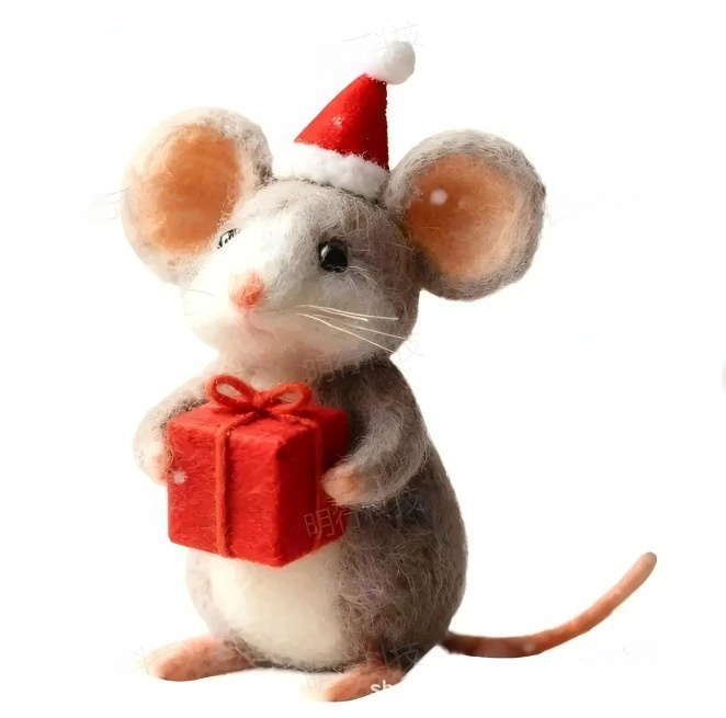 Cross-border Felted Wool Finished Product Valentines Day Mouse Gift Heart-Shaped Felt Mouse Gift