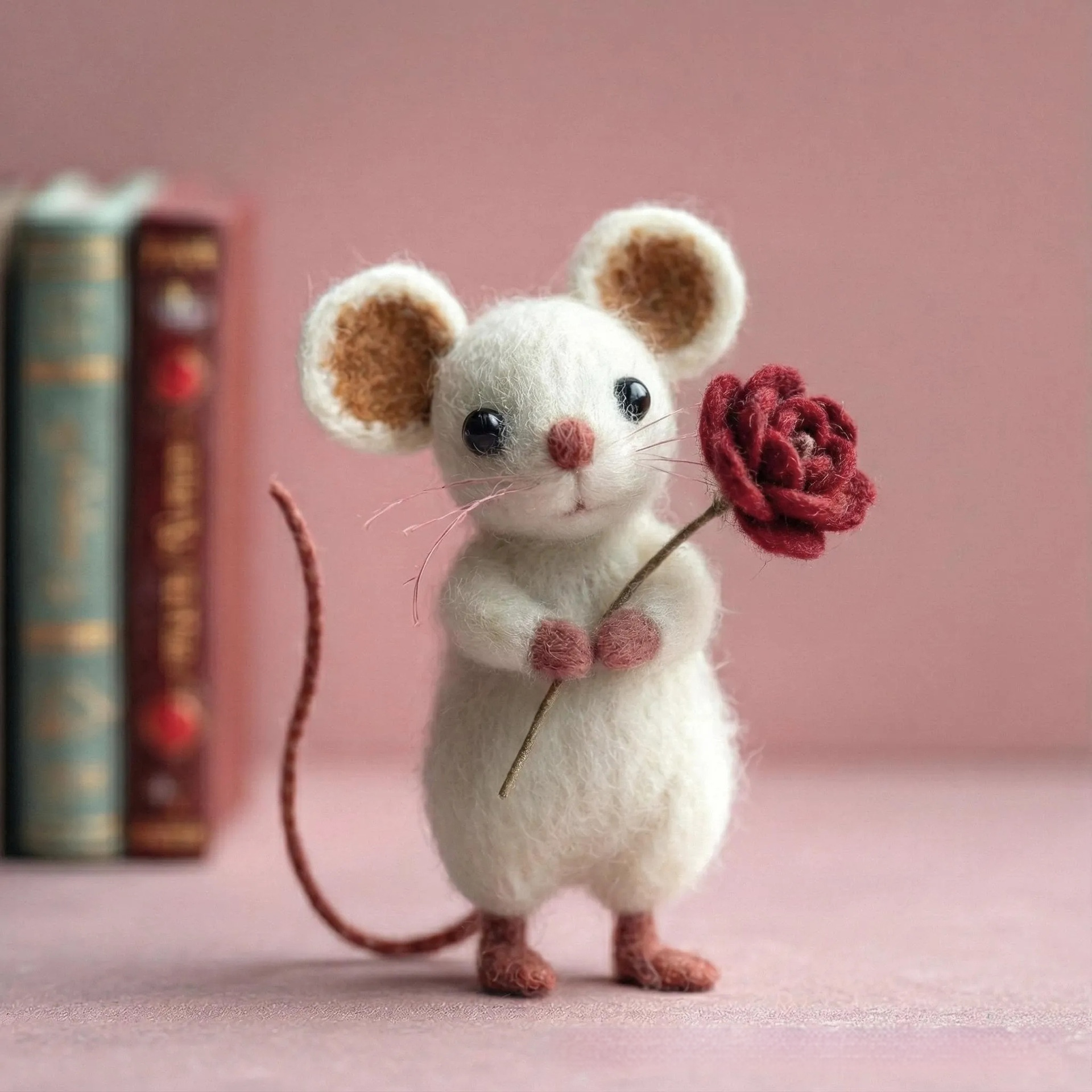 Cross-border Felted Wool Finished Product Valentines Day Mouse Gift Heart-Shaped Felt Mouse Gift