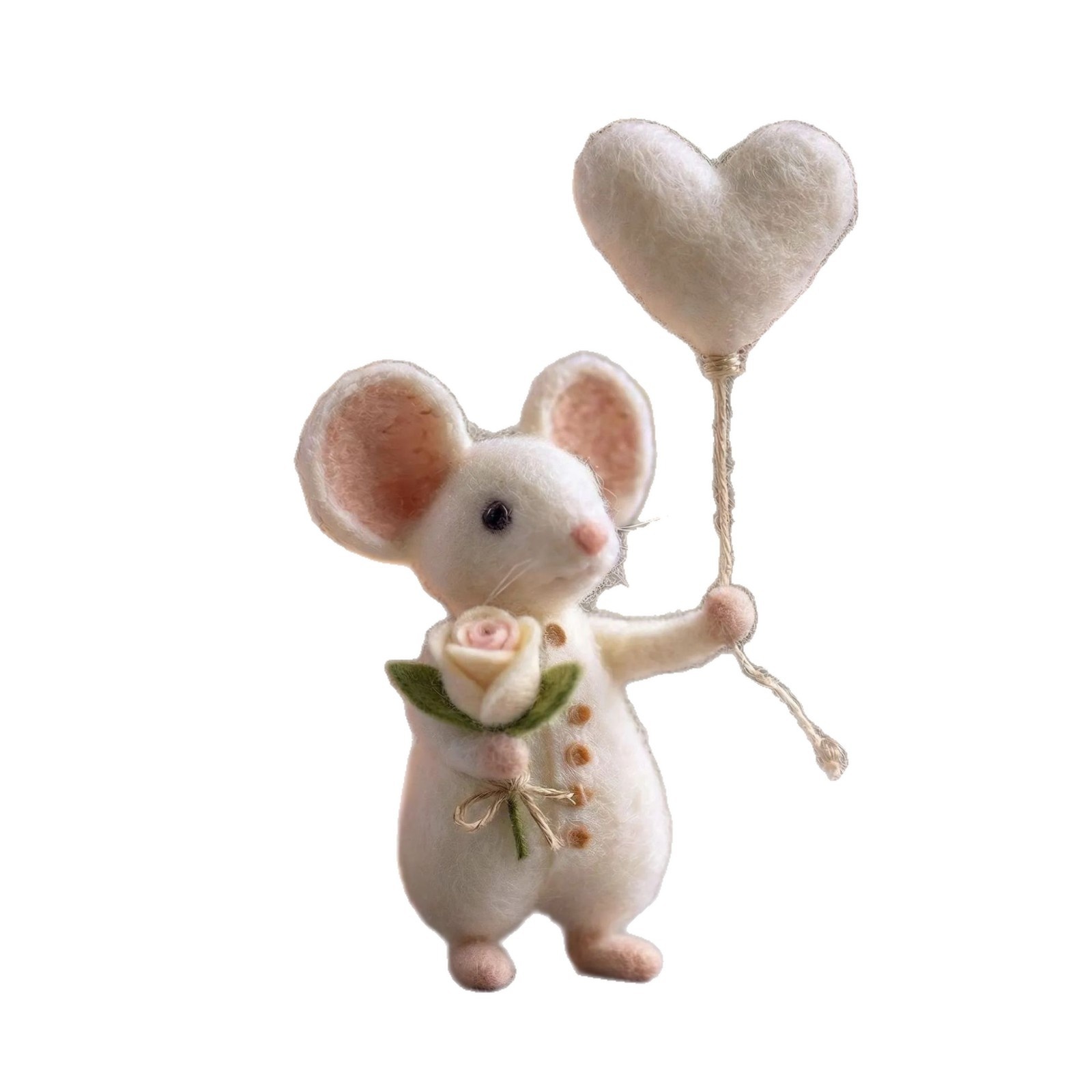 Cross-border Felted Wool Finished Product Valentines Day Mouse Gift Heart-Shaped Felt Mouse Gift