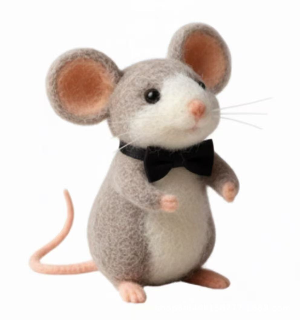 Cross-border Felted Wool Finished Product Valentines Day Mouse Gift Heart-Shaped Felt Mouse Gift