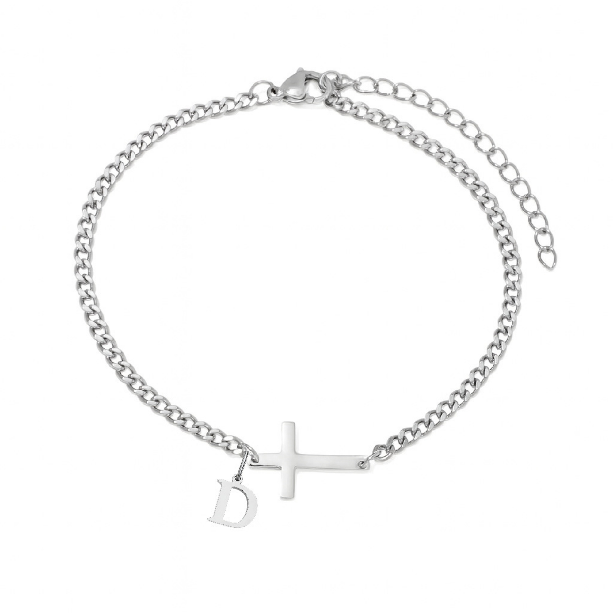 18K Stainless Steel Cross 26 Letter Fashionable And Simple Bracelet